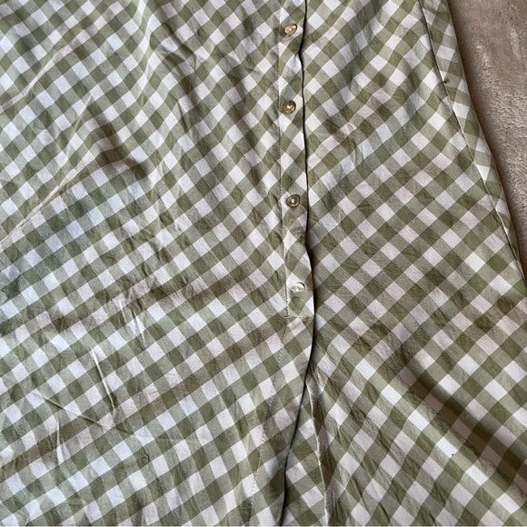 Vera Moda - Sage and White Gingham Button up Midi Skirt - Picture 4 of 7